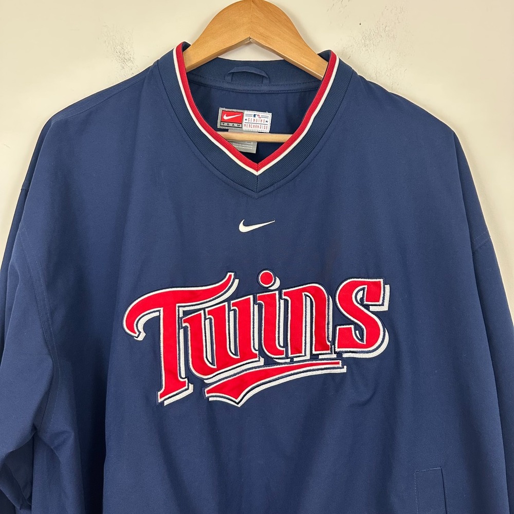 Vintage Nike Center Swoosh MLB Minnesota Twins Windbreaker Jacket Blue Mens M